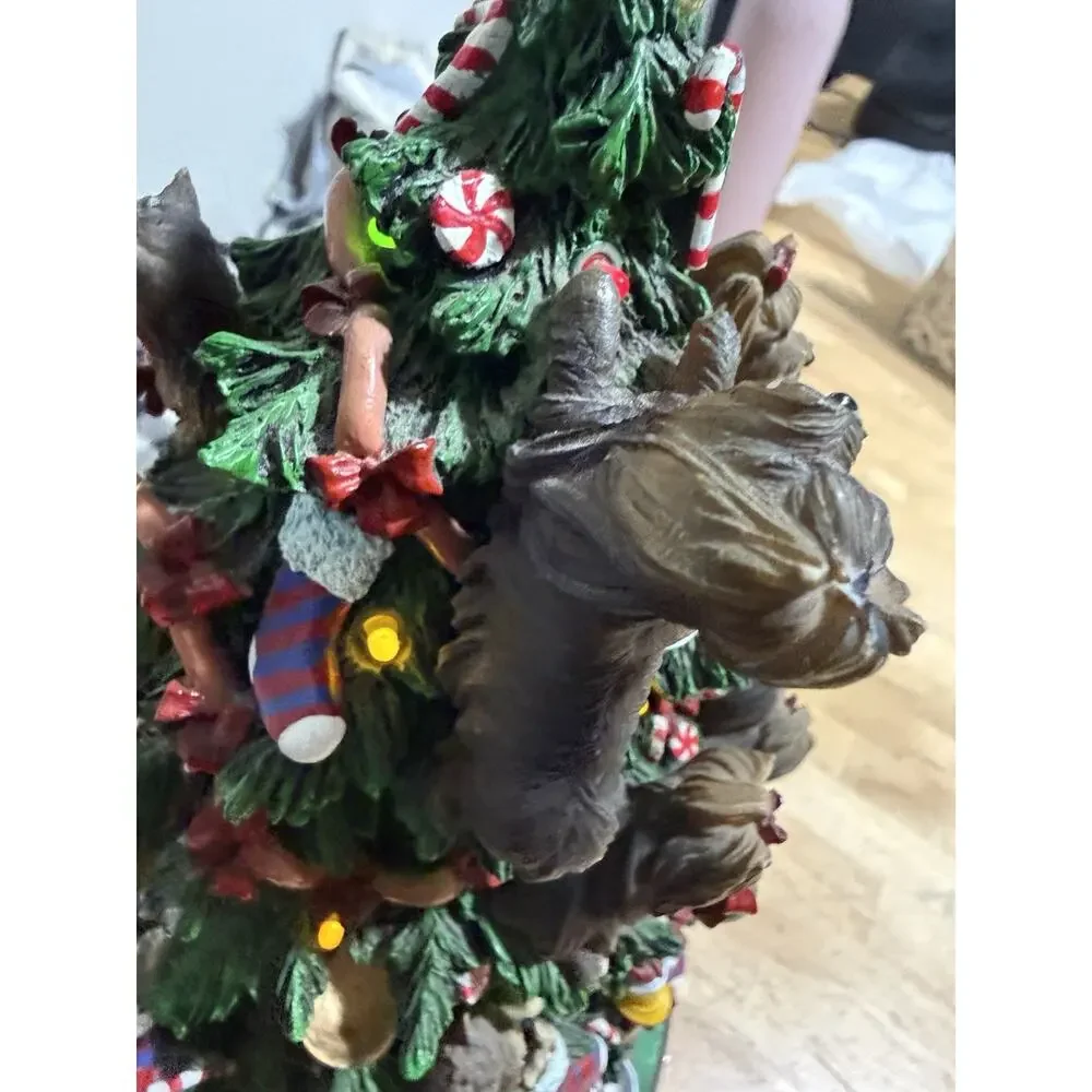 Danbury Yorkie Dog Light Up Christmas Tree Tested Works